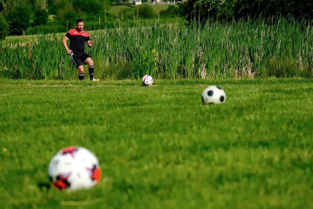 Ballon posé sur le gazon